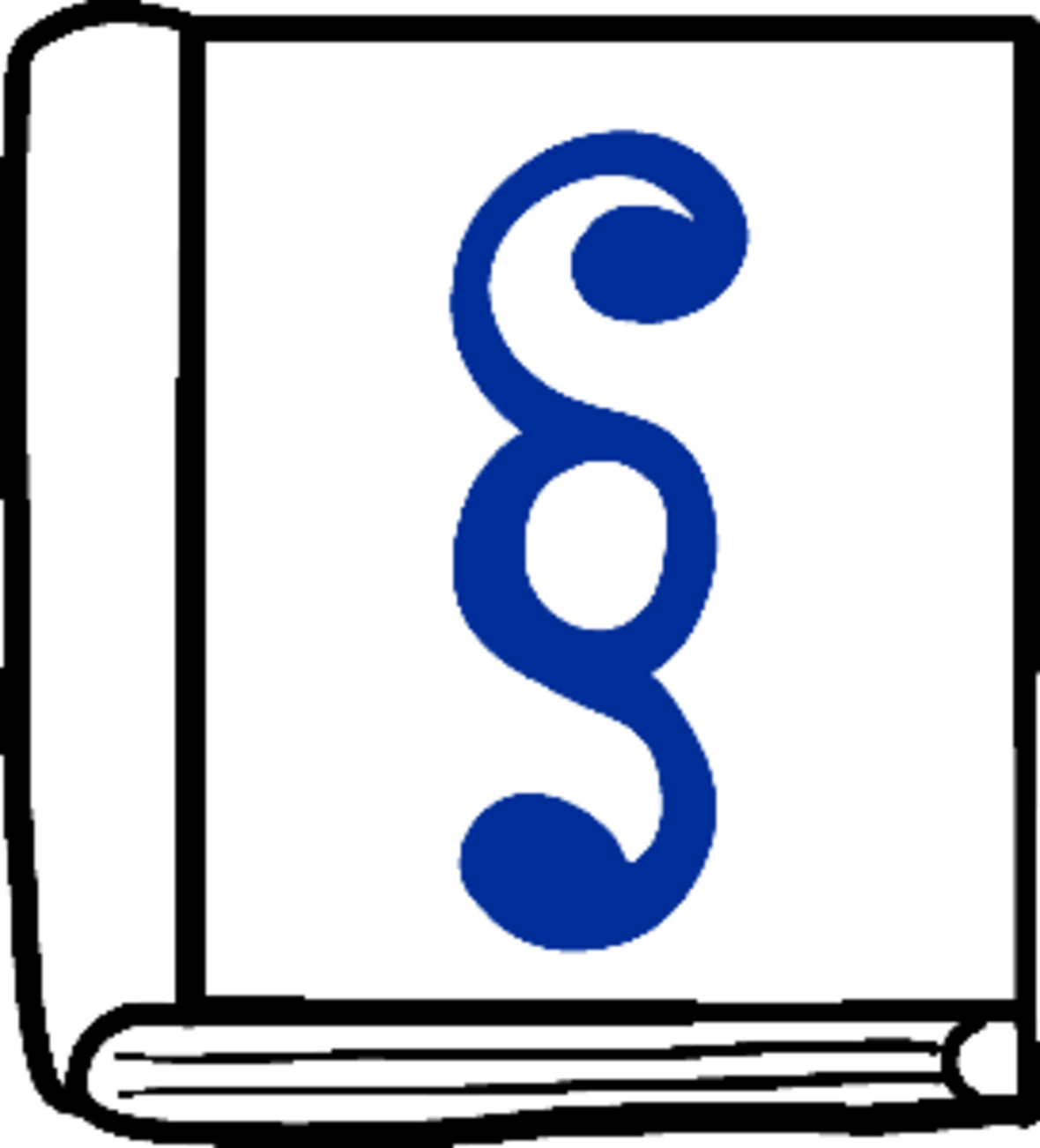 Buch mit abgebildeten Paragraphen Logo