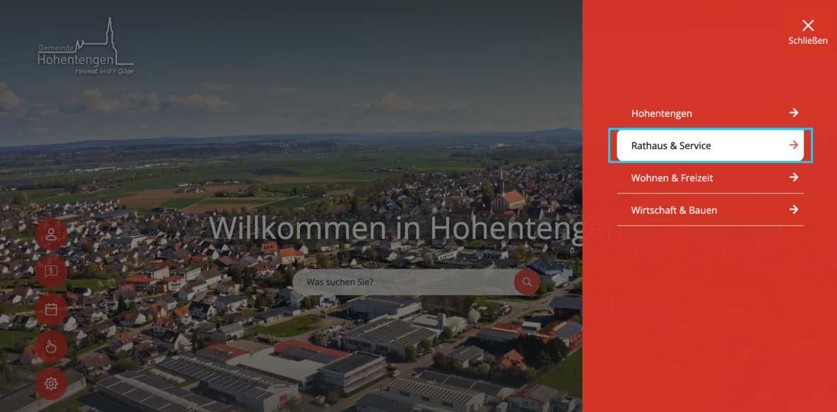 Bereich „Rathaus & Service“